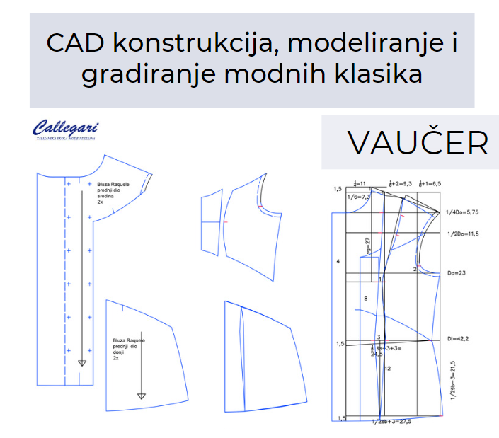 CAD konstrukcija, modeliranje i gradiranje modnih klasika
